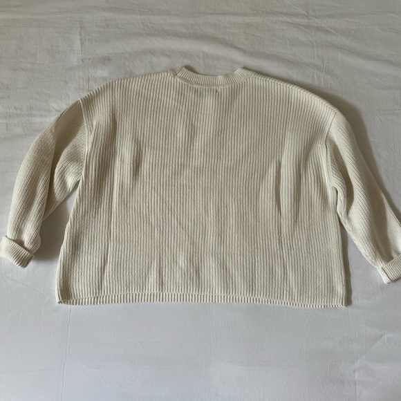 Banana Republic ribbed knit cream crew neck sweater - Picture 3 of 4
